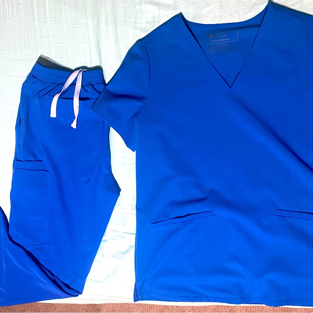 Figs Royal Blue Scrubs set size Medium